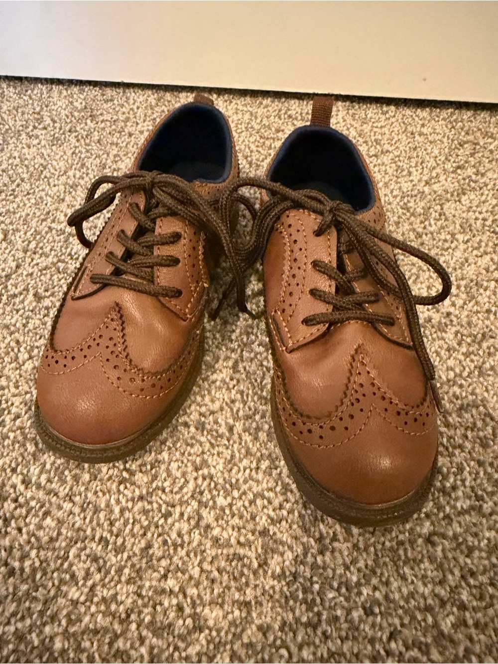 Carters Toddler Boys Brown Wingtip Lace-Up Shoes